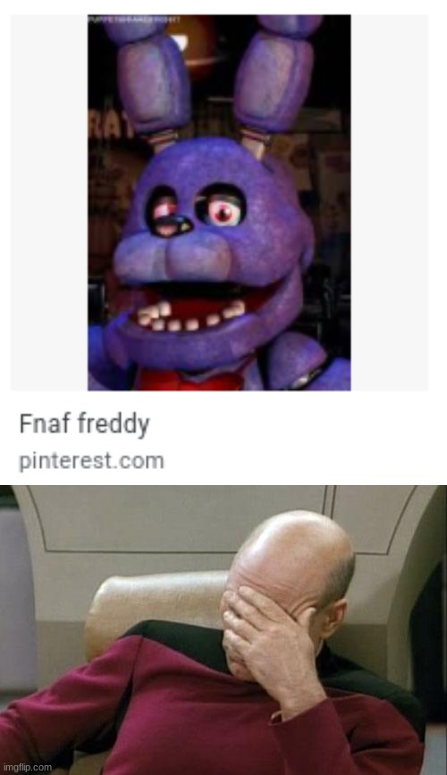 small brain | image tagged in memes,captain picard facepalm,fnaf | made w/ Imgflip meme maker