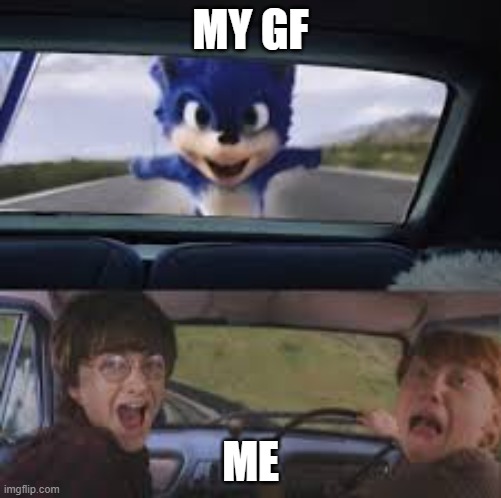 Sonic Movie Meme | MY GF; ME | image tagged in sonic movie meme | made w/ Imgflip meme maker