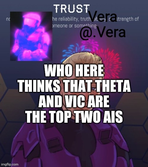 a n n o u n c e 2 | WHO HERE THINKS THAT THETA AND VIC ARE THE TOP TWO AIS | image tagged in a n n o u n c e 2 | made w/ Imgflip meme maker