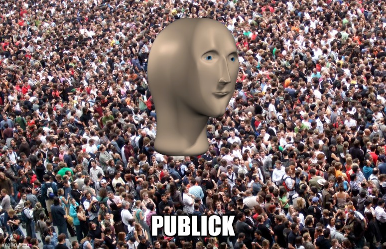 crowd of people | PUBLICK | image tagged in crowd of people | made w/ Imgflip meme maker