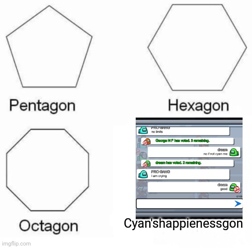 Pentagon Hexagon Octagon Meme | Cyan'shappienessgon | image tagged in memes,pentagon hexagon octagon | made w/ Imgflip meme maker