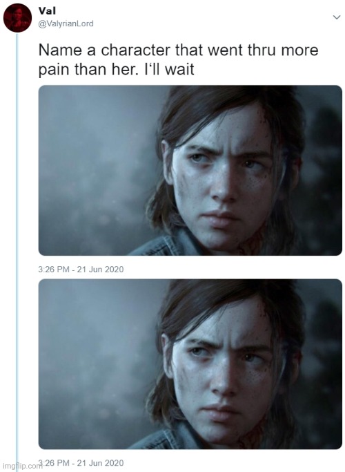 I'm bored | image tagged in name one character who went through more pain than her | made w/ Imgflip meme maker