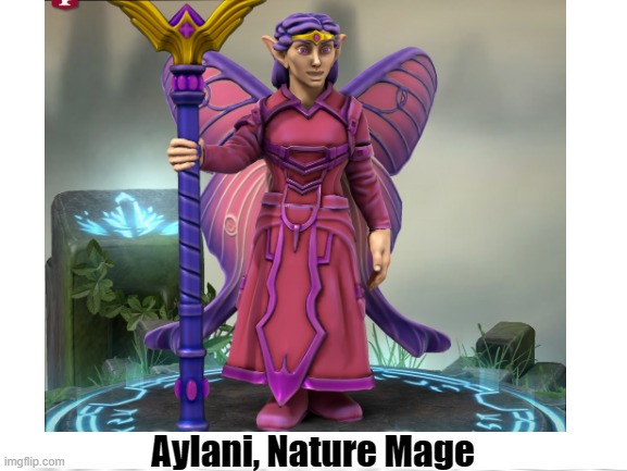 This is my Moth Elf | Aylani, Nature Mage | made w/ Imgflip meme maker