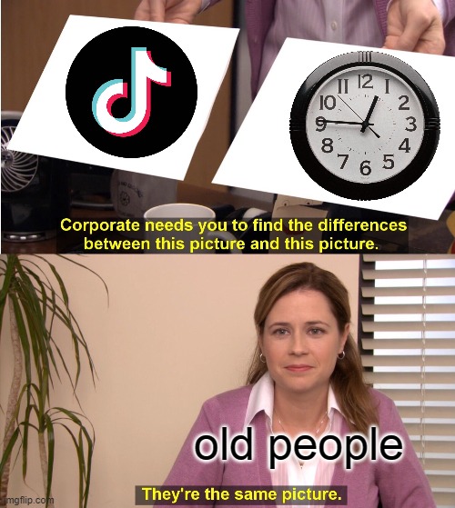 They're The Same Picture Meme | old people | image tagged in memes,they're the same picture,tik tok,tiktok | made w/ Imgflip meme maker
