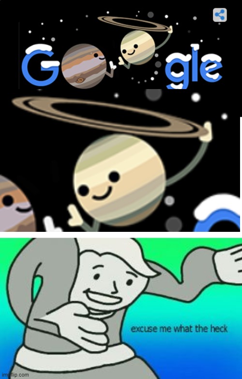 i wonder if saturn can do that irl | image tagged in excuse me what the heck,funny,memes,oh wow are you actually reading these tags,google,google doodle | made w/ Imgflip meme maker