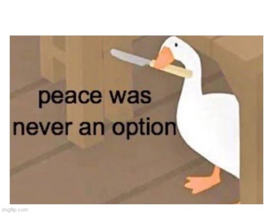 peace was never an option | image tagged in peace was never an option | made w/ Imgflip meme maker