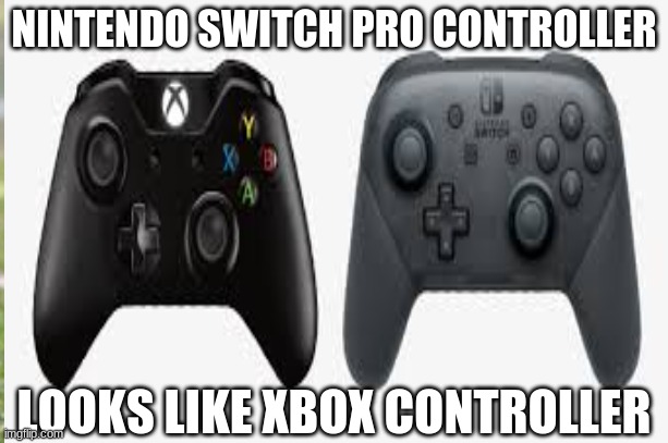 i found out something about the nintendo switch pro controller and xbox controller | NINTENDO SWITCH PRO CONTROLLER; LOOKS LIKE XBOX CONTROLLER | image tagged in it's funny how dumb you are bill cipher | made w/ Imgflip meme maker