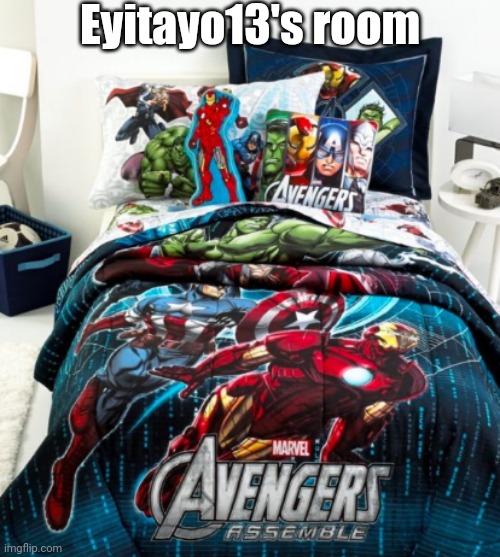 Marvel Avengers themed hotel room | Eyitayo13's room | image tagged in marvel avengers themed hotel room | made w/ Imgflip meme maker