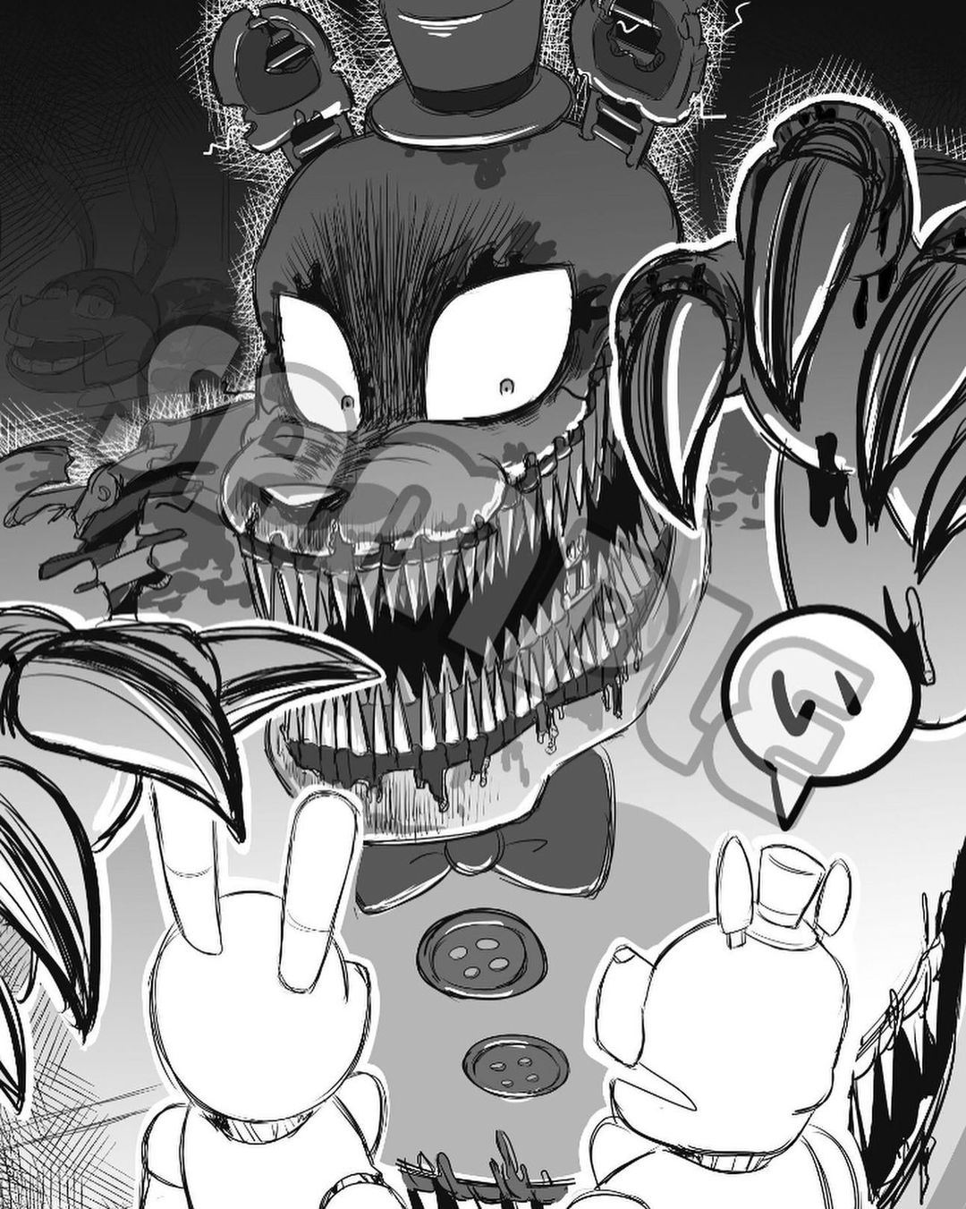 Nightmare Fredbear  Fnaf coloring pages, Fnaf drawings, Nightmare