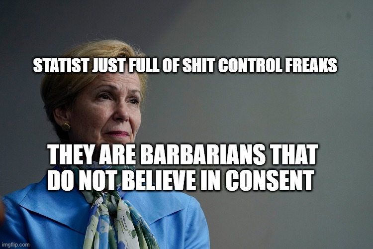 DR BIRX | STATIST JUST FULL OF SHIT CONTROL FREAKS; THEY ARE BARBARIANS THAT DO NOT BELIEVE IN CONSENT | image tagged in dr birx | made w/ Imgflip meme maker