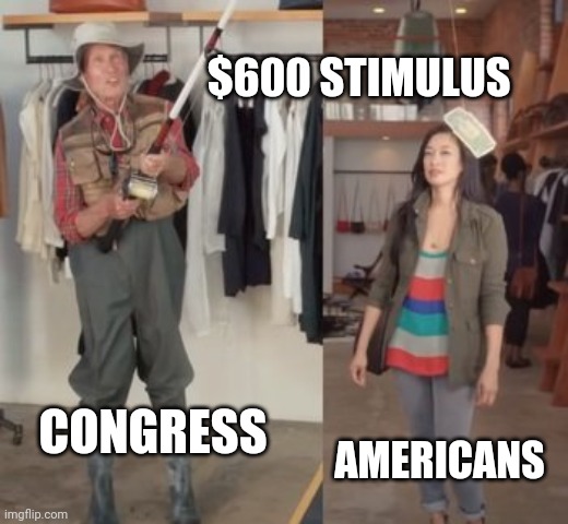 Stimulus money | $600 STIMULUS; AMERICANS; CONGRESS | image tagged in money in politics | made w/ Imgflip meme maker