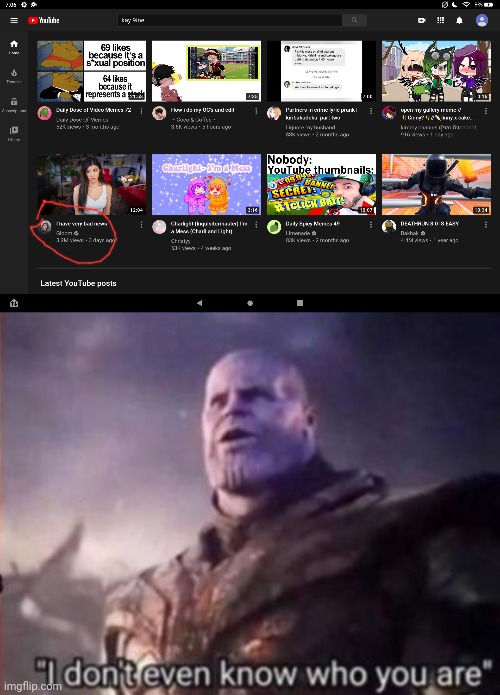 Btw it says I have bad news | image tagged in thanos i don't even know who you are | made w/ Imgflip meme maker