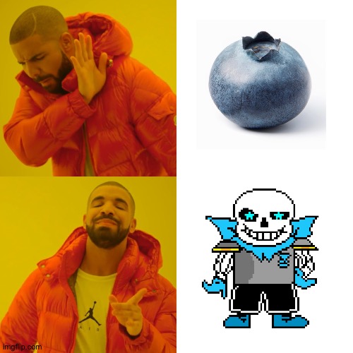 Blueberry Comparison | image tagged in memes,drake hotline bling,blue,blueberry,undertale,au | made w/ Imgflip meme maker