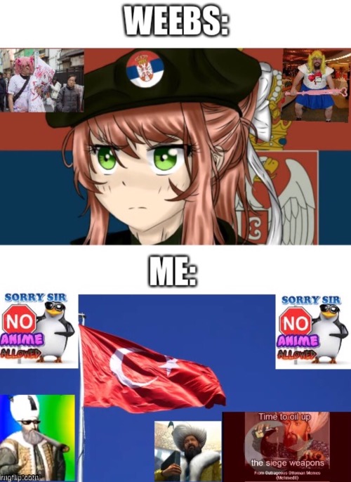 Respect to Serbia and Turkey, but NO ANIME ALLOWED! | made w/ Imgflip meme maker