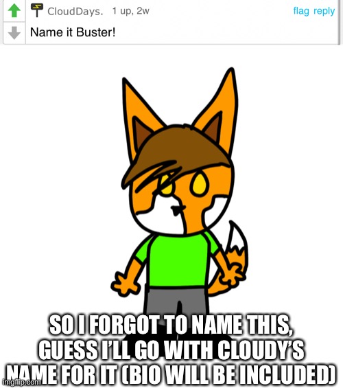 SO I FORGOT TO NAME THIS, GUESS I’LL GO WITH CLOUDY’S NAME FOR IT (BIO WILL BE INCLUDED) | made w/ Imgflip meme maker