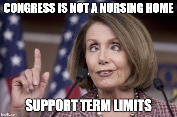 CONGRESS IS NOT A NURSING HOME; SUPPORT TERM LIMITS | CONGRESS IS NOT A NURSING HOME; SUPPORT TERM LIMITS | image tagged in nancy pelosi | made w/ Imgflip meme maker