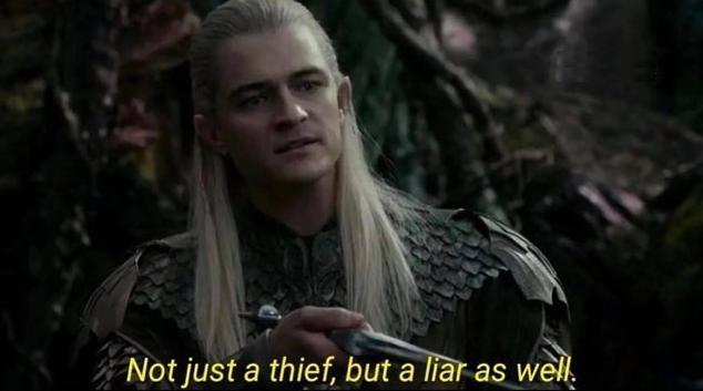 Legolas Not Just A Thief But A Liar As Well Blank Meme Template