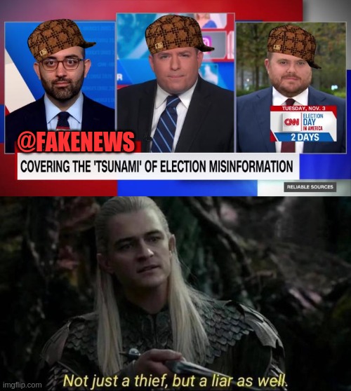 Legolas Not Just A Thief But A Liar As Well | @FAKENEWS | image tagged in legolas not just a thief but a liar as well | made w/ Imgflip meme maker