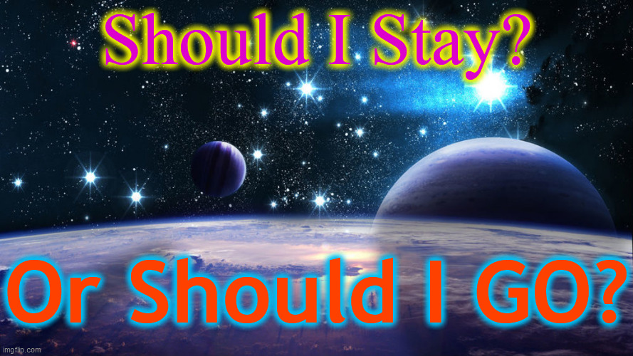 Cosmos gsharpe | Should I Stay? Or Should I GO? | image tagged in cosmos gsharpe | made w/ Imgflip meme maker