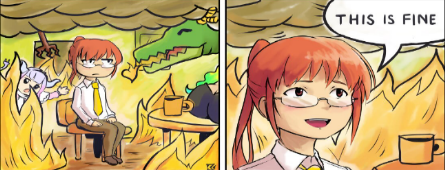 This is fine miss kobayashi's dragon maid Blank Meme Template