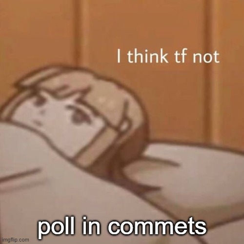 I think tf not | poll in commets | image tagged in i think tf not | made w/ Imgflip meme maker