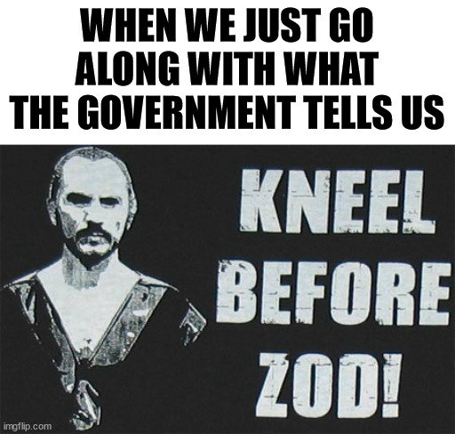 When we do not fight back to open our businesses or keep going along with the flatten the curve ideas. | WHEN WE JUST GO ALONG WITH WHAT THE GOVERNMENT TELLS US | image tagged in political meme | made w/ Imgflip meme maker