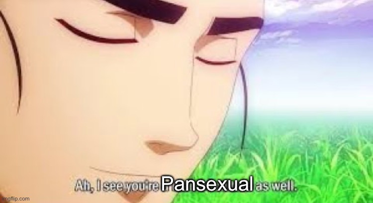 Ah i see your a man of culture as well | Pansexual | image tagged in ah i see your a man of culture as well | made w/ Imgflip meme maker
