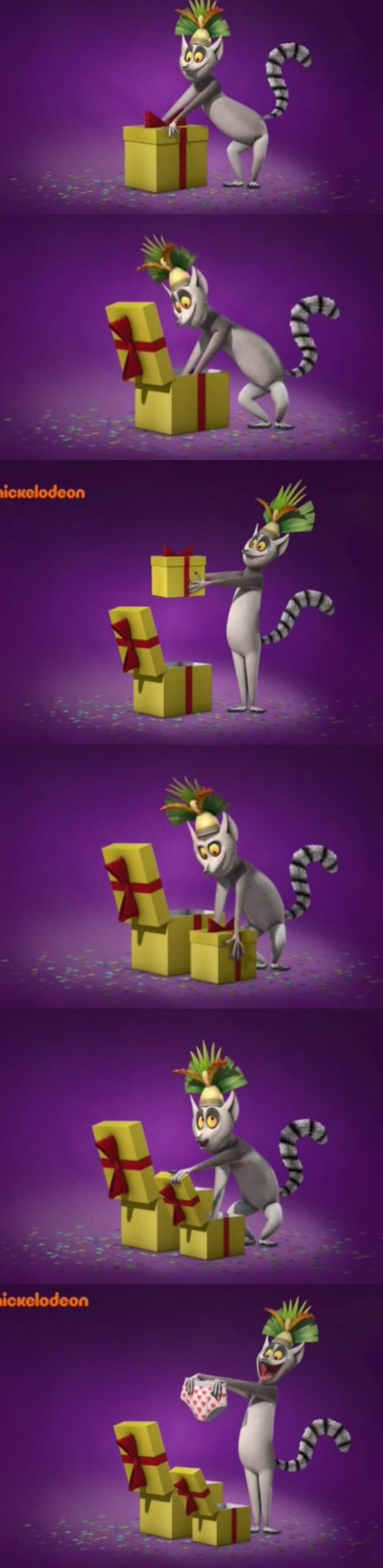 King Julian unboxing present in his mind Blank Meme Template