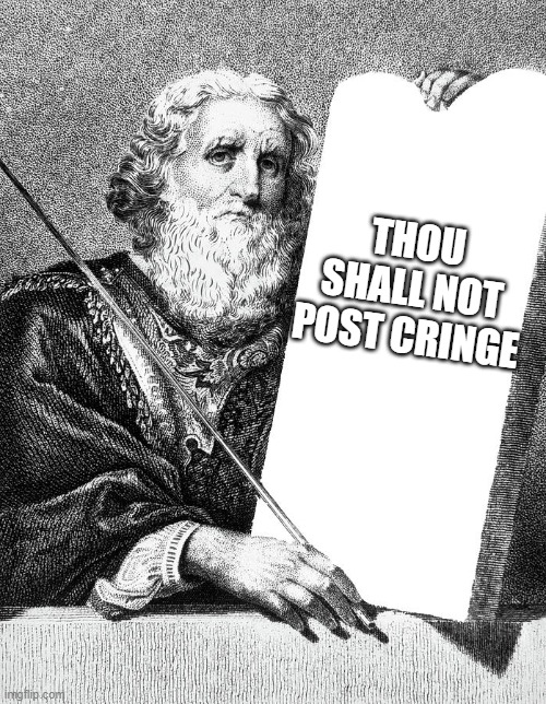 Don't you dare... | THOU SHALL NOT POST CRINGE | image tagged in blank commandment | made w/ Imgflip meme maker