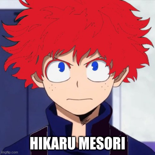 ok its just a recolor but call him hikaru mesori | HIKARU MESORI | image tagged in oc,my hero academia | made w/ Imgflip meme maker