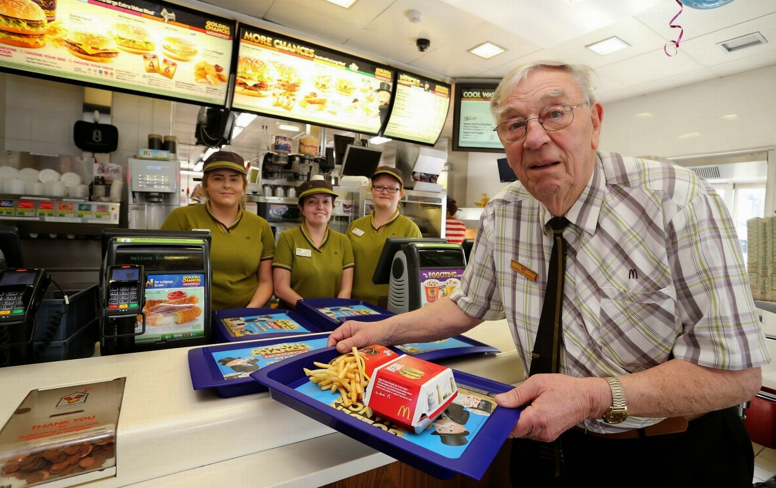 High Quality Old Man At McDonalds Blank Meme Template