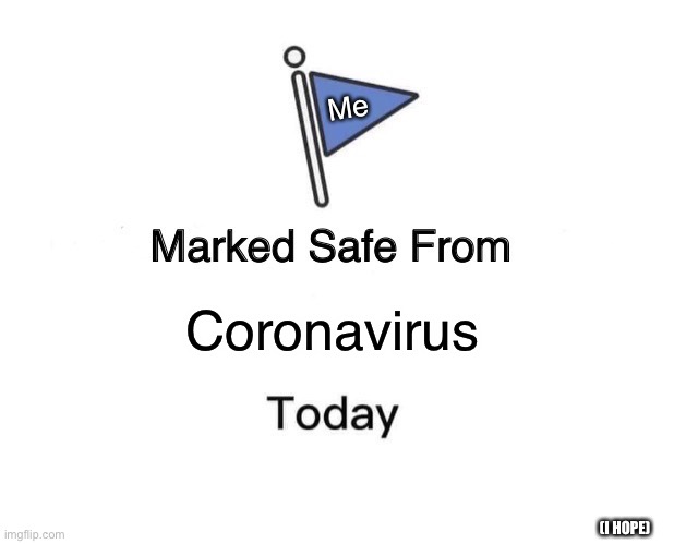 Marked Safe From | Me; Coronavirus; (I HOPE) | image tagged in memes,marked safe from | made w/ Imgflip meme maker