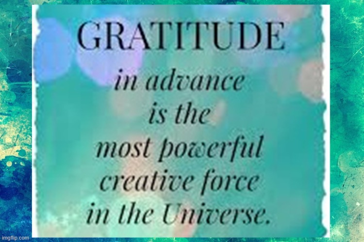 Gratitude in advance is the most powerful creative force in the universe | image tagged in namaste | made w/ Imgflip meme maker