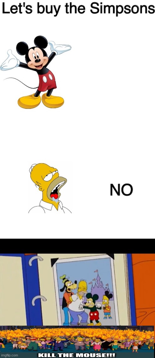 MICKEY vs. HOMER | image tagged in homer simpson | made w/ Imgflip meme maker