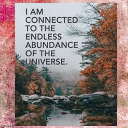 I am connected to endless abundance of the universe | image tagged in namaste | made w/ Imgflip meme maker