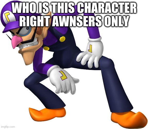 bruh | WHO IS THIS CHARACTER RIGHT AWNSERS ONLY | image tagged in waluigi | made w/ Imgflip meme maker