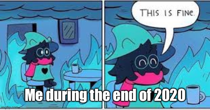 I have no idea what to name this... | Me during the end of 2020 | image tagged in deltarune this is fine | made w/ Imgflip meme maker