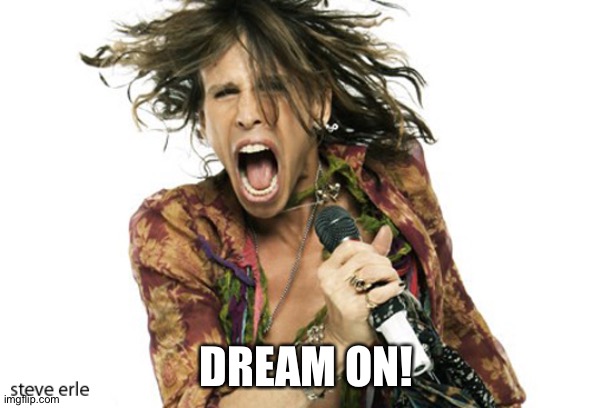 Steve Tyler Aerosmith | DREAM ON! | image tagged in steve tyler aerosmith | made w/ Imgflip meme maker