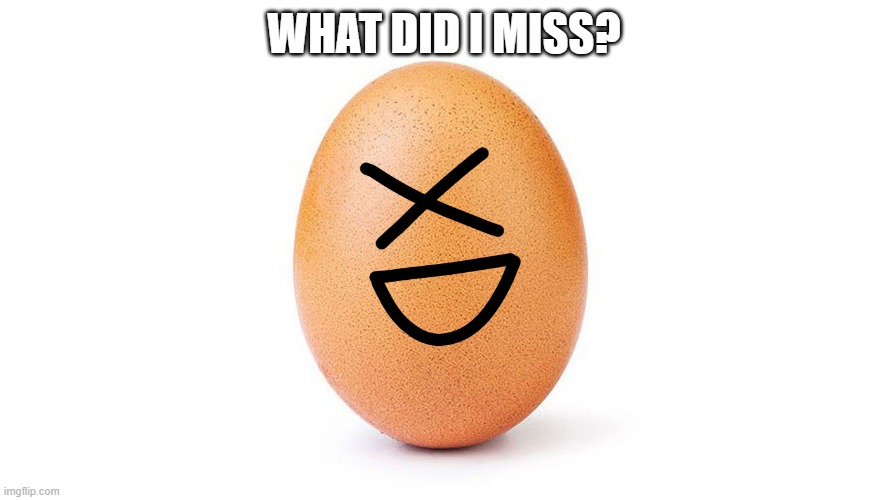 Egg-sdee | WHAT DID I MISS? | image tagged in egg-sdee | made w/ Imgflip meme maker