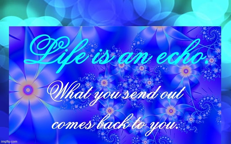 Life is an echo. What you send out comes back to you | image tagged in namaste | made w/ Imgflip meme maker