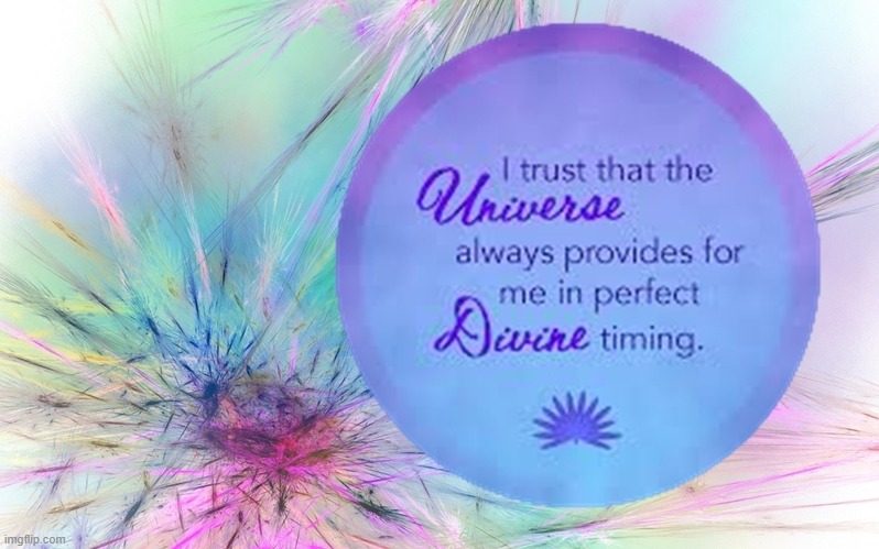 I trust the universe always provides for me in perfect Divine timing | image tagged in namaste | made w/ Imgflip meme maker