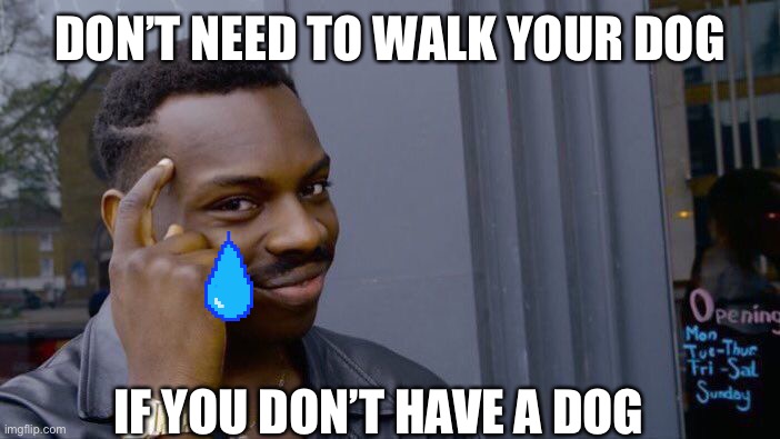 I want a dog | DON’T NEED TO WALK YOUR DOG; IF YOU DON’T HAVE A DOG | image tagged in memes,roll safe think about it | made w/ Imgflip meme maker