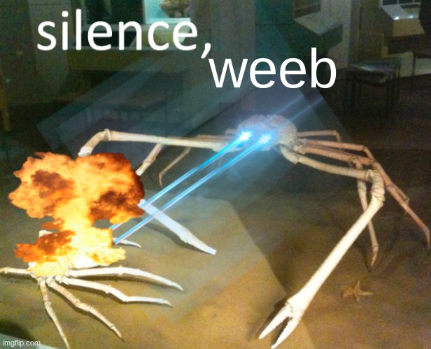 Silence Crab | weeb | image tagged in silence crab | made w/ Imgflip meme maker