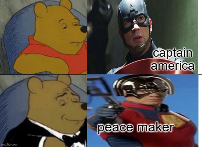 Peace Maker | captain america; peace maker | image tagged in so true memes,john cena,funny because it's true | made w/ Imgflip meme maker