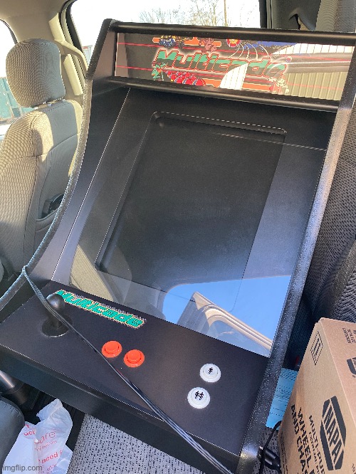 My friend’s new arcade system for his basement w/ 60+ classic titles | image tagged in video games,arcade,video game,real life,videogames,videogame | made w/ Imgflip meme maker