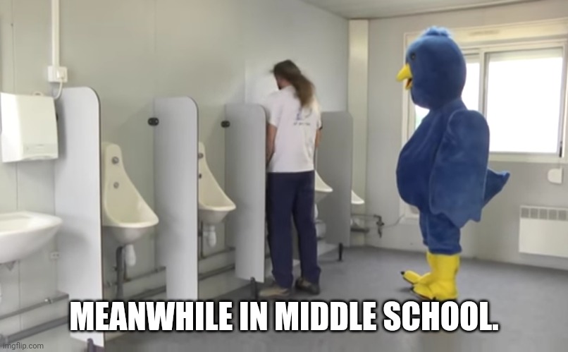 Middle school | MEANWHILE IN MIDDLE SCHOOL. | image tagged in middle school | made w/ Imgflip meme maker