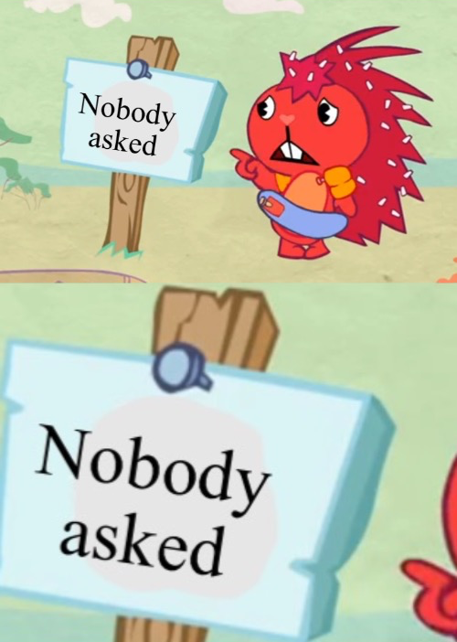 Nobody asked (HTF) Blank Meme Template