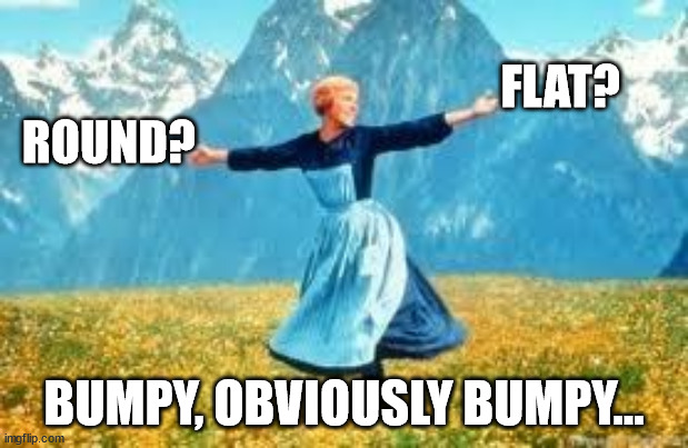 Look At All These Meme | FLAT?

ROUND? BUMPY, OBVIOUSLY BUMPY... | image tagged in memes,look at all these | made w/ Imgflip meme maker