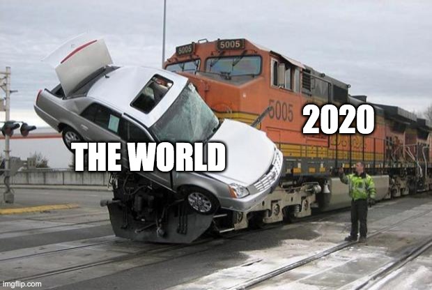 2020 in a nutshell | THE WORLD; 2020 | image tagged in disaster train | made w/ Imgflip meme maker