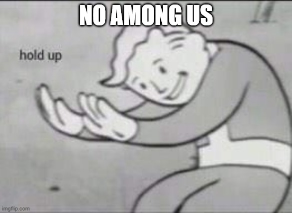 Fallout Hold Up | NO AMONG US | image tagged in fallout hold up | made w/ Imgflip meme maker